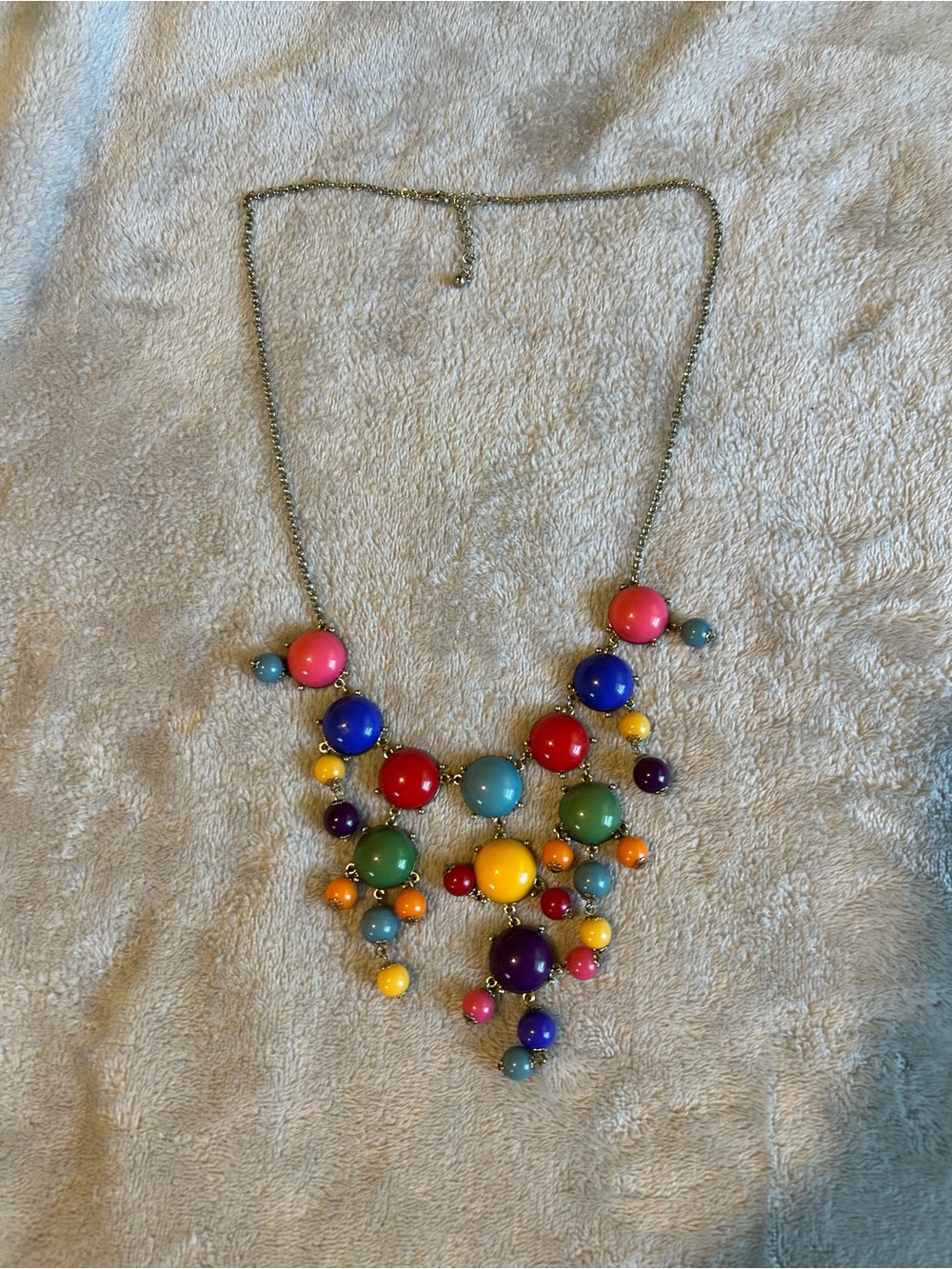 Colorful Multi-Bead Statement Necklace - Vibrant Multi